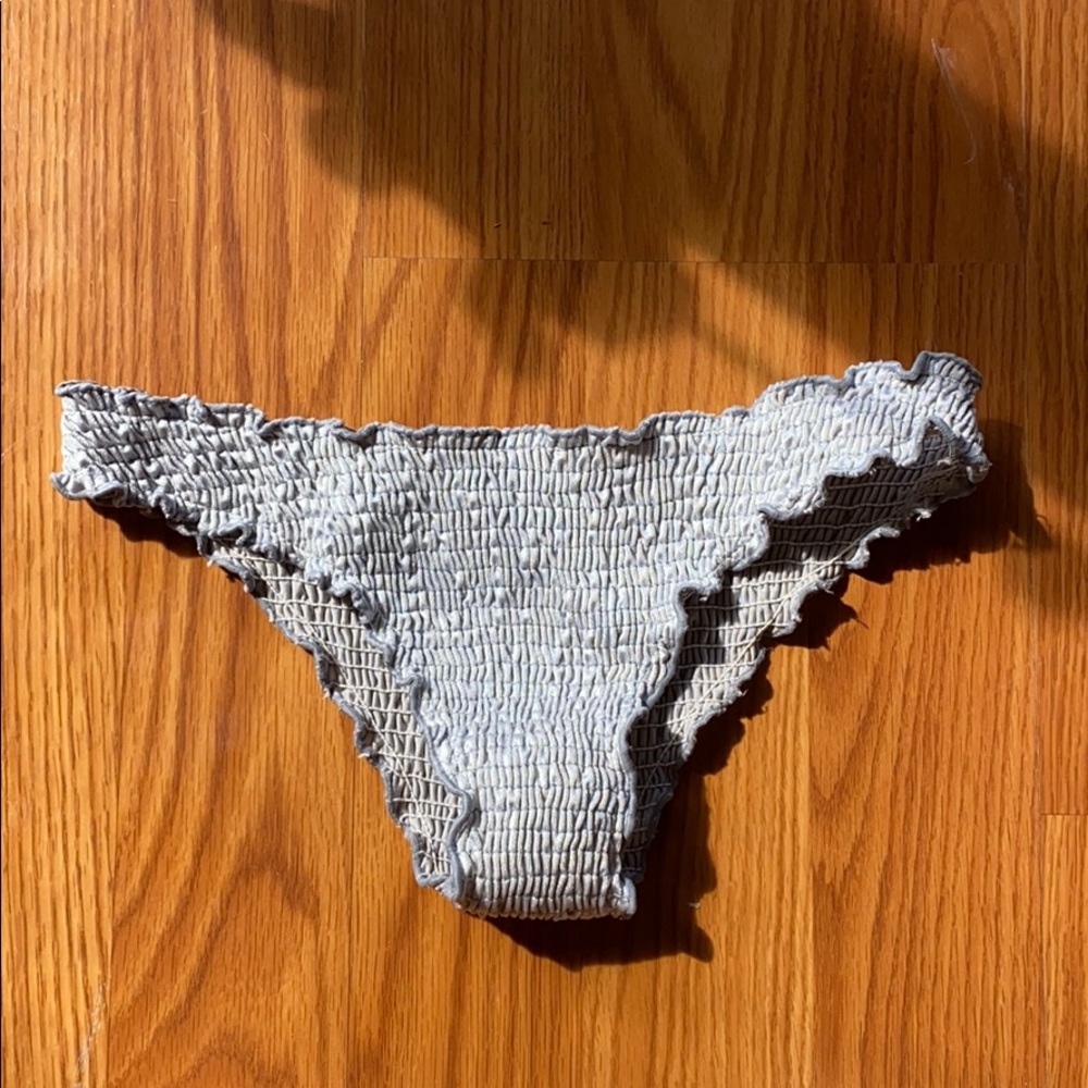 Indah grey smocked bikini bottoms XS